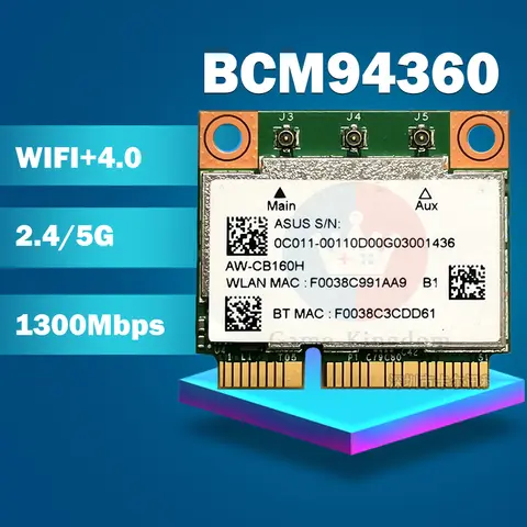 AW-CB160H AzureWave BCM94360HMB BCM94360 pół Mini karta pci-express 802.11AC 1300 mb/s bezprzewodowa karta WLAN Bluetooth4.0