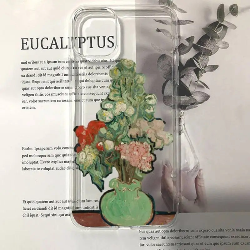 Art Aesthetic Vincent Van Gogh Starry Night flower Phone Case for iPhone 11 12 13 mini pro XS MAX 8 7 6 6S Plus X 5S SE 2020 XR