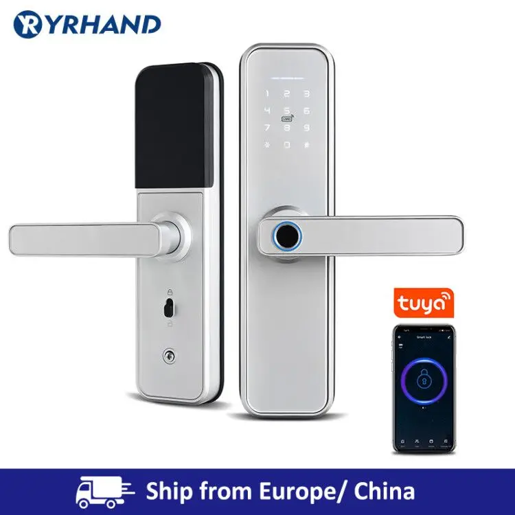 

Tuya WIFI Smart door lock Cerradura inteligente,Touch Screen Keypad Password ,fingerprint with Fechadura Digital Door Lock