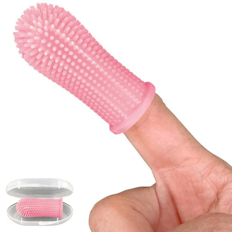 Pet Finger Toothbrush Cat Dog Brush Bad Breath Tartar Care Tool Innovation 360 Degree Clean Silicone Gloves Pet Supplies