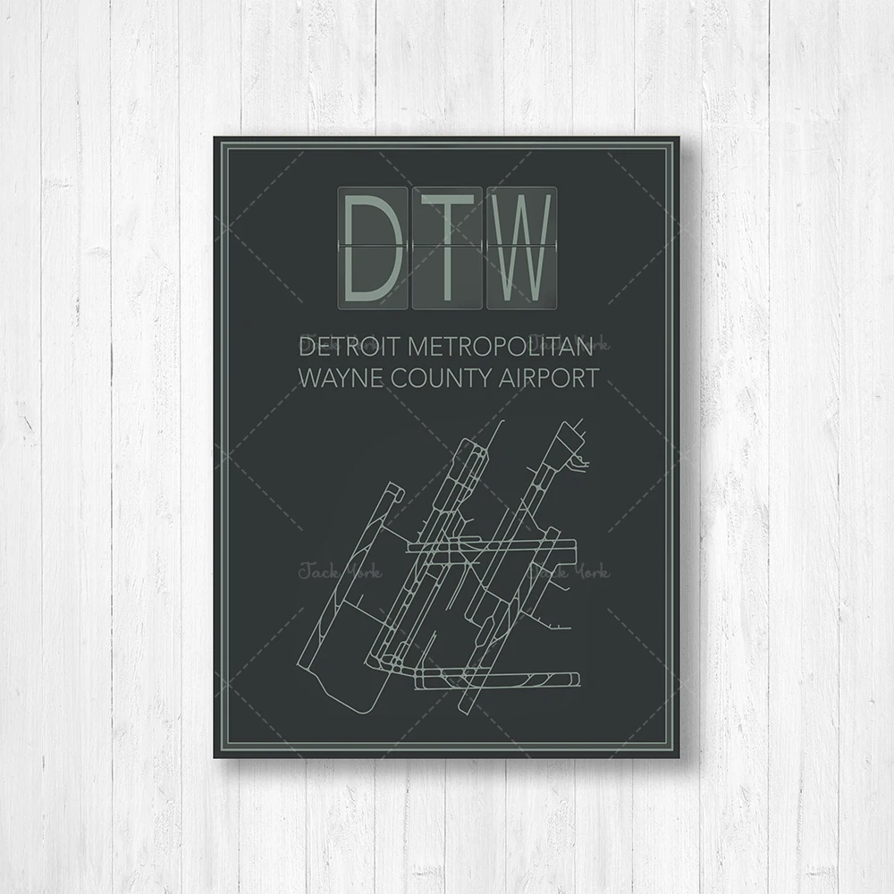 Hartsfield-Jackson Atlanta International Airport Runway Map Print | Atlanta Airport Hanging Canvas