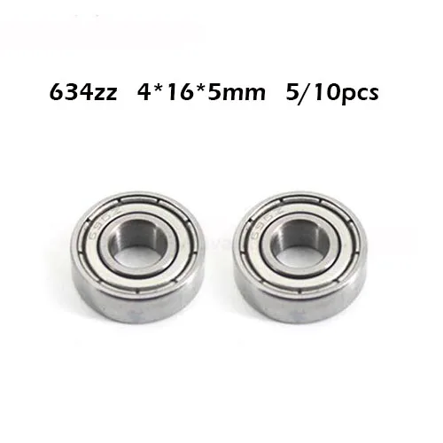 

634ZZ Bearing 4*16*5 mm 5/10Pcs ABEC-1 Grade R1640HH 634Z Miniature 634 ZZ Ball Bearings