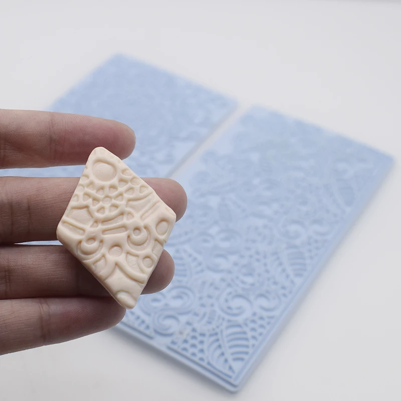 Clay Texture Emboss Mat Diy Polymer Clay Cutter Jewelry Impression Make Lace Mandala Flower Leaf Vein Art Ceramic Pottery Tools