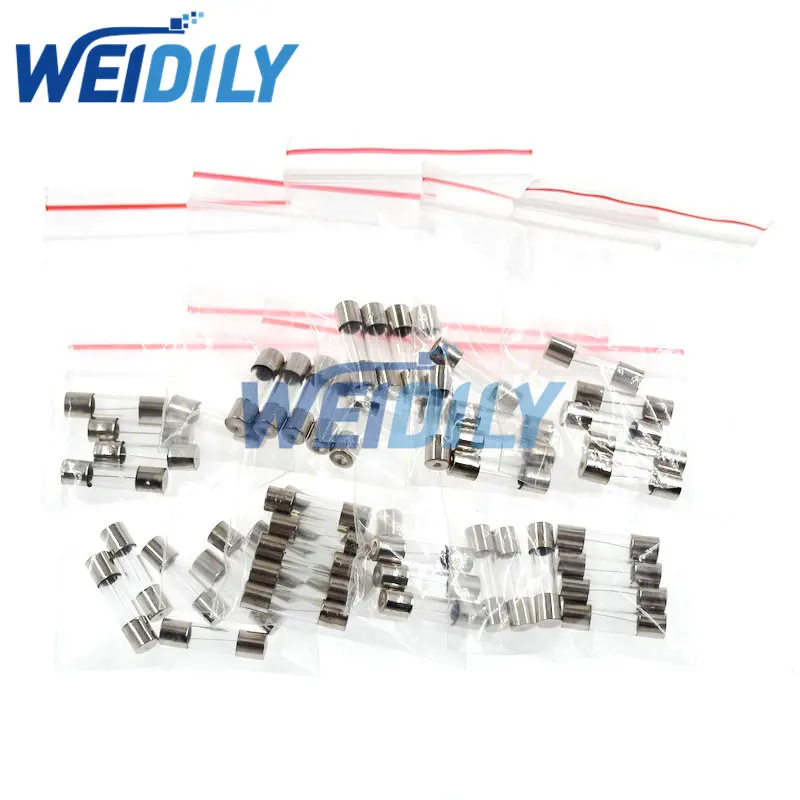 

50PCS 10 Kinds 5x20mm Fast Glass Fuse Kit In Package 0.2A 0.5A 1A 2A 3A 5A 6A 8A 10A 15A /250V 5*20 Insurance Tube Package