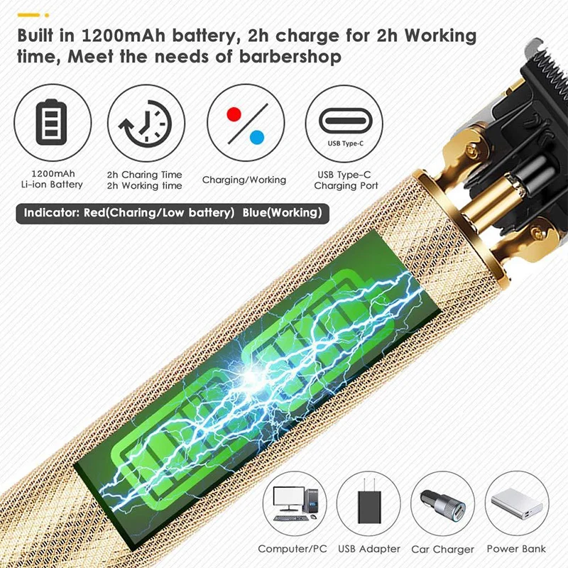 T9 Electric Hair Clipper  Coreless Hair Cutting Machine Rechargeable Hair Trimmer Men Barber Salon Clippers Hair Styling Tool