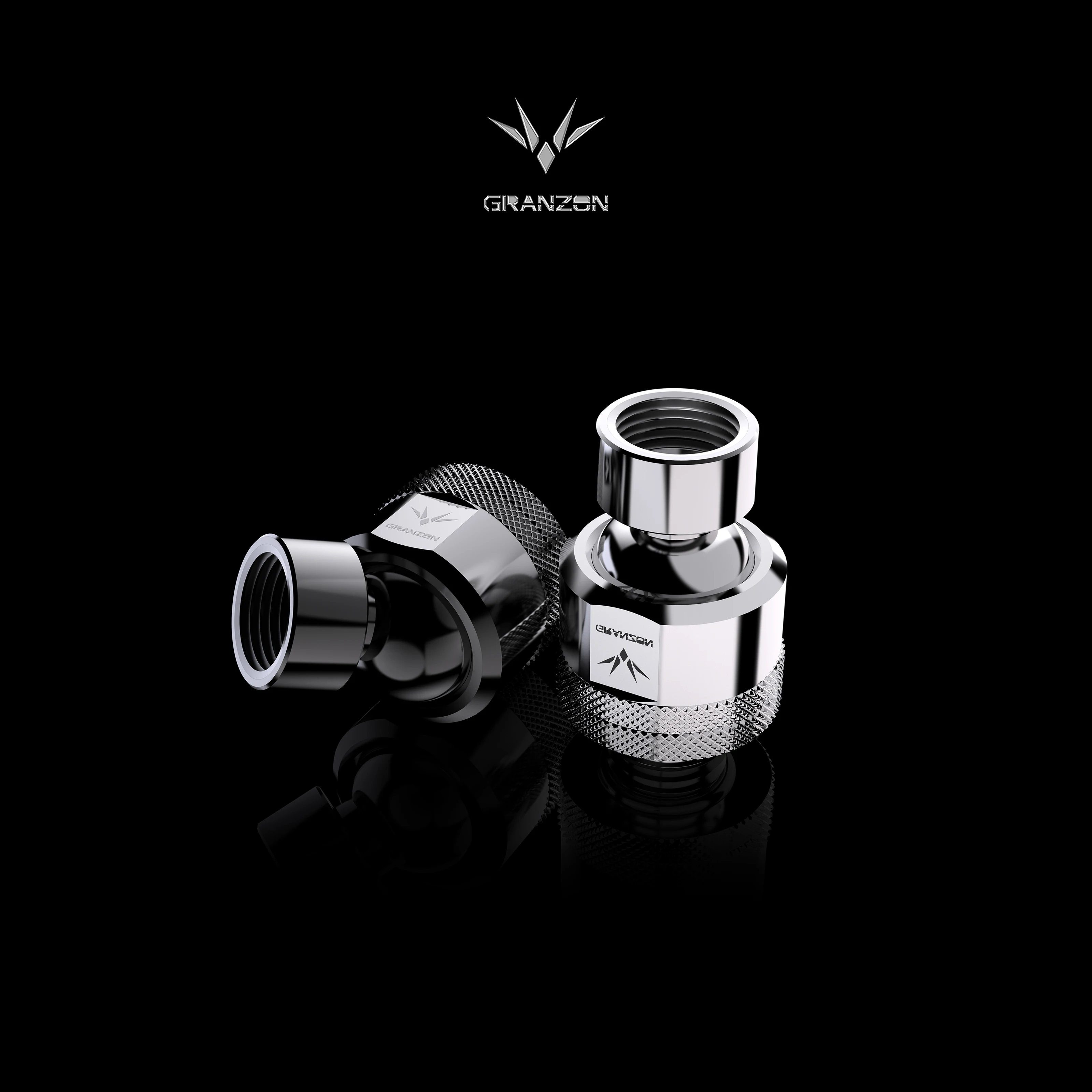 Granzon GD-X G1/4''Multi-direction Rotary fittings 90/45 degree split water cooling fitting Adapter Male to Famale Connector