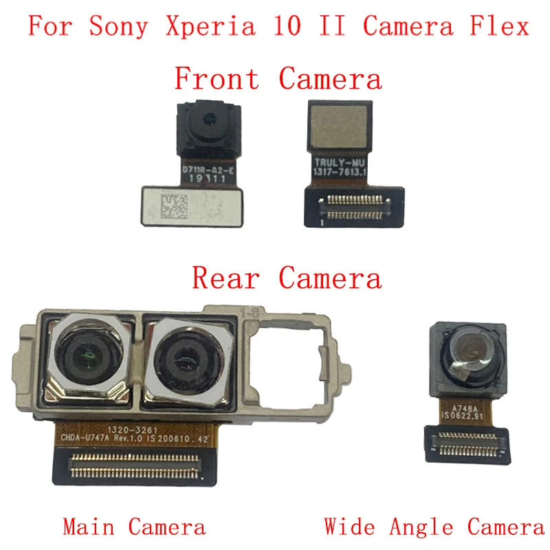 Back Rear Front Camera Flex Cable For Sony Xperia 10 II Main Big Small Camera Module Repair Replacement Parts динамик слуховой basemarket для sony e6853 xperia z5 premium