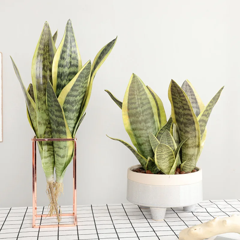 Plantas artificiales para decoración de jardín, ramas de Sansevieria de plástico, bonsái para exteriores, DIY