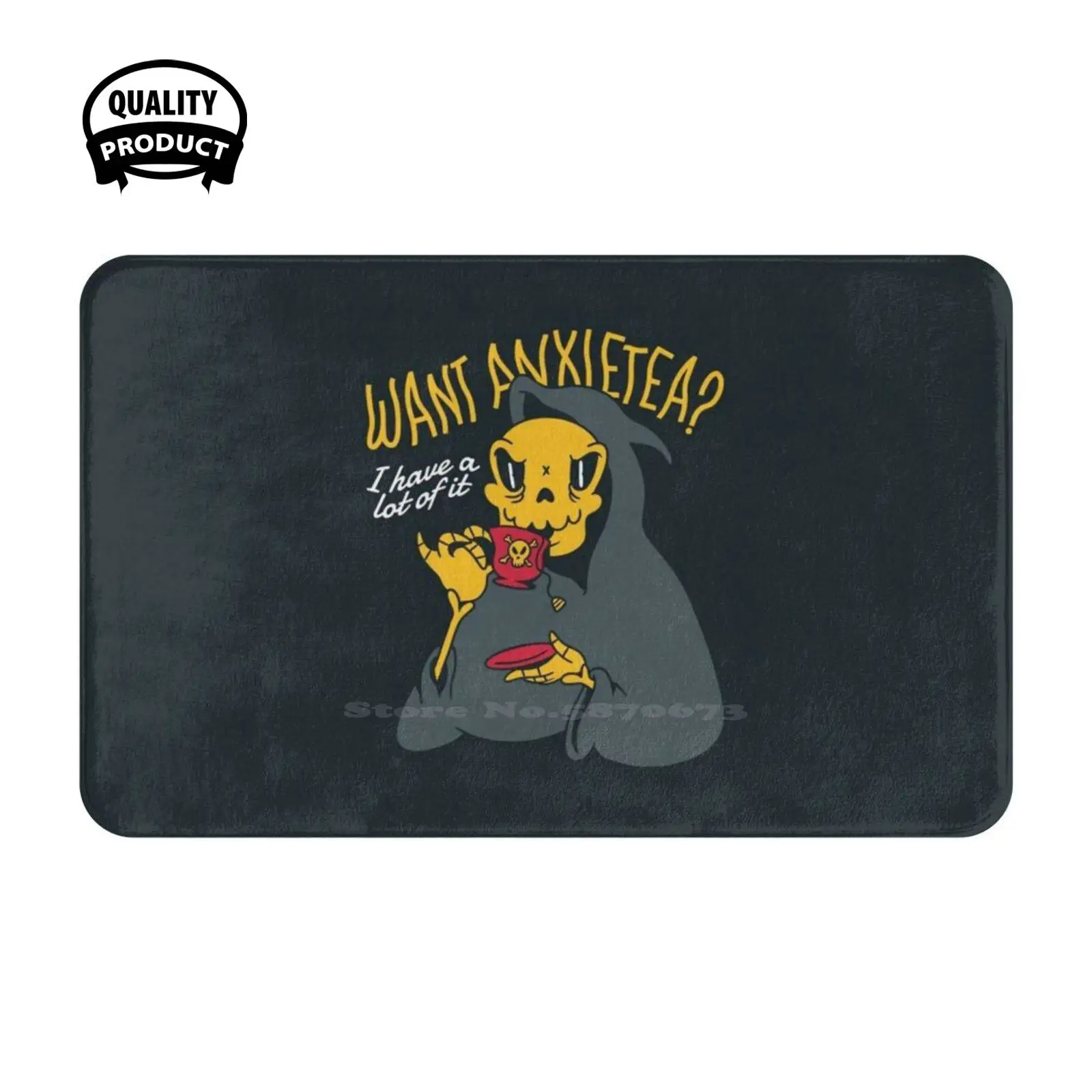 Want Anxietea ? I Have A Lot Of It Grim Reaper Soft Cushion Home Carpet Door Mat Car Rug Grim Reaper Design Grim Reaper Funny