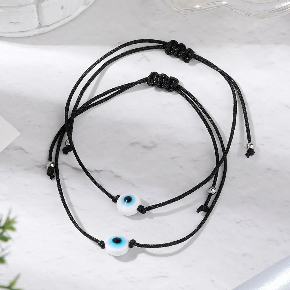 2 pz/lotto turco Blue Eye Bead bracciale donna uomo regolabile Lucky Red Rope String amicizia bracciali protezione gioielli regalo