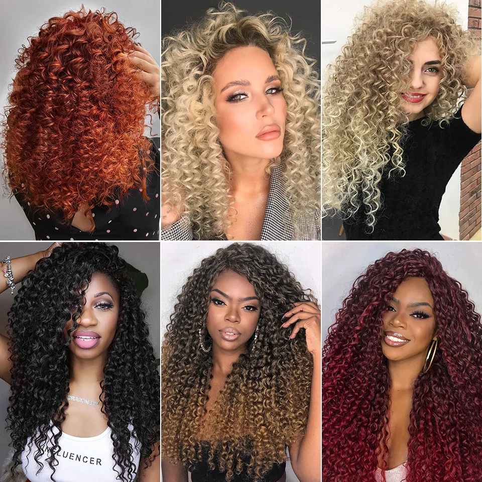 Ocean Wave Braiding Synthetic Hair Extensions Crochet Braids Afro Curls Ombre Mazo Curly BlondeTwist Braid Afrokudri For Girls