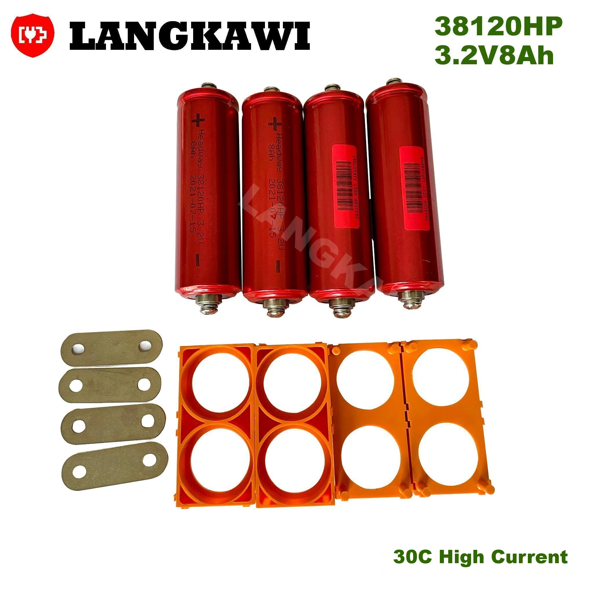 2PCS 30C high high current lifepo4 headway 38120hp 3.2v 8ah power lithium rechargeable battery cheap cell for Electric scooter