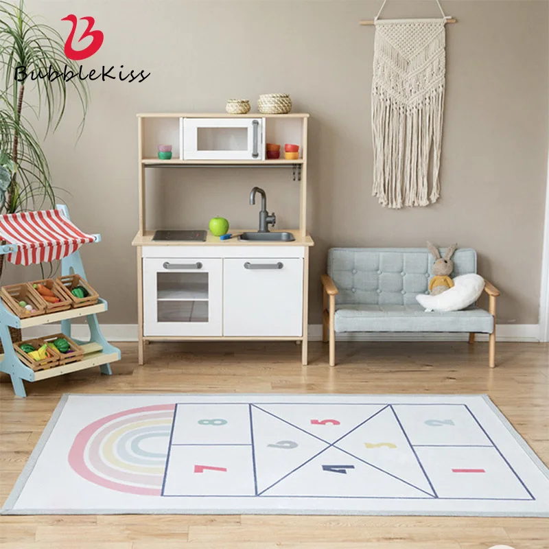 Bubble Kiss Number Lattice Game Mat Children Kids Baby Play Jumping House Gaming Carpet Non-slip Crawling Mat Bedroom Area Rug