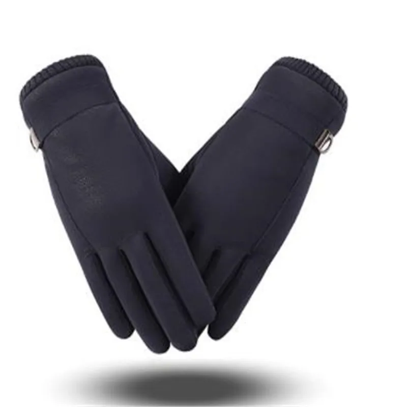 Winter wind warm warm family man PU leather gloves with velvet thickening bike riding gloves   ST-805