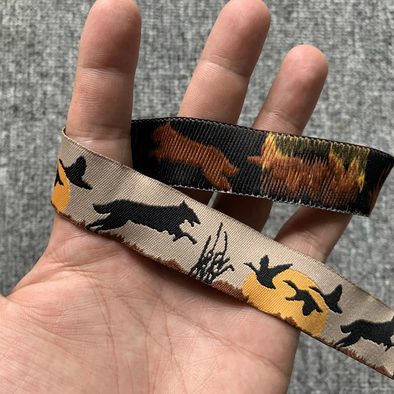 10YARD 7/8 And 5/8 Inch 22MM 16MM Wolf And Wild Goose Cartoon Ribbon