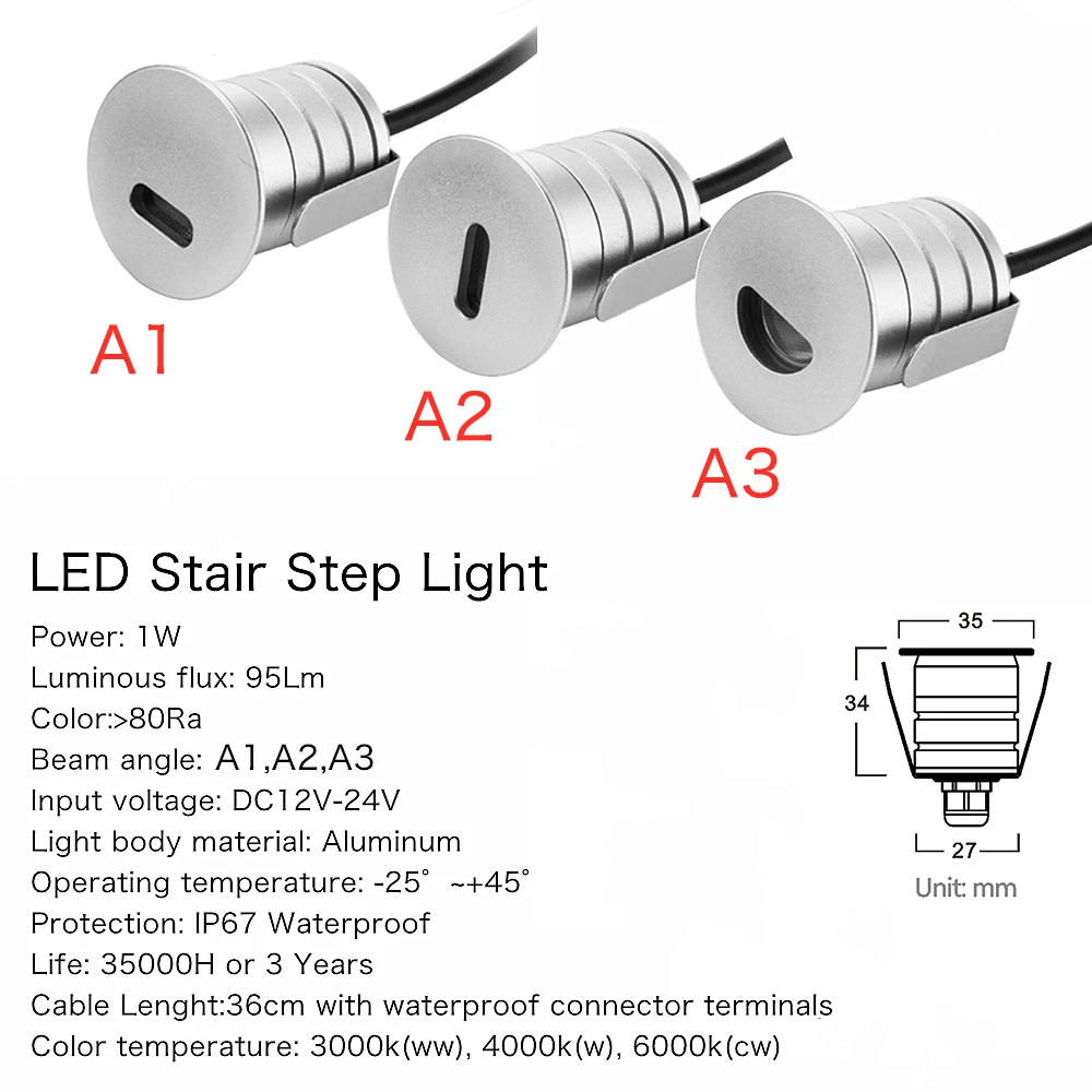 1W Einbau Led Treppen Licht 12V Außen Unterirdischen Lampe Garten In Schritt Stairway Gang Lampen Wasserdichte Treppe Leuchte lichter