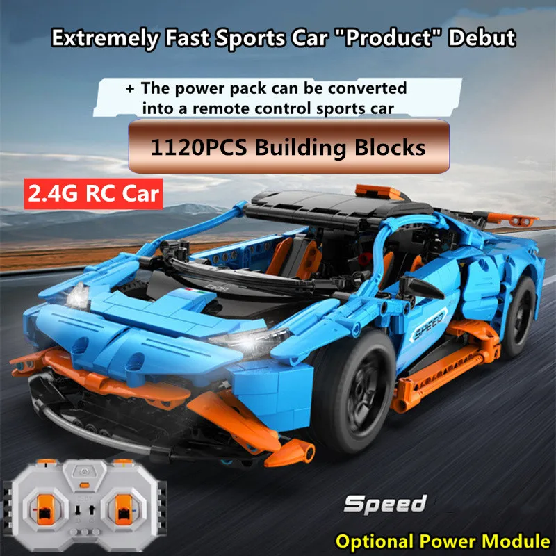 1120PCS Building Blocks 2.4Ghz Remote Control Racing Car Electric RC Drift  Vehicle High Speed Drift Car Assembly Boy Kid  Gift