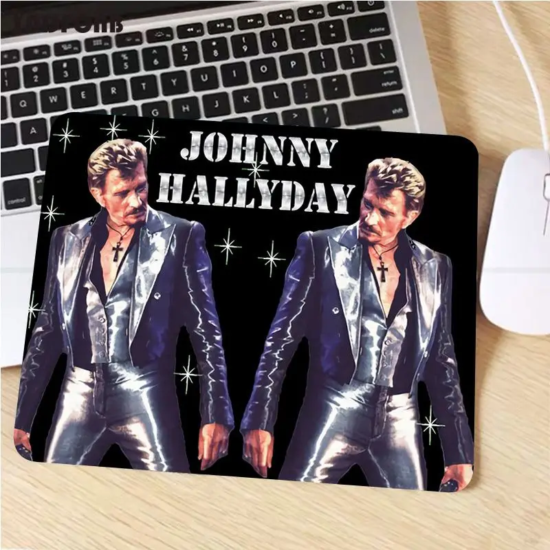 Johnny Hallyday Rock Music French Singer DIY Design Pattern Game mousepad Smooth Writing Pad Desktops Mate gaming mouse pad