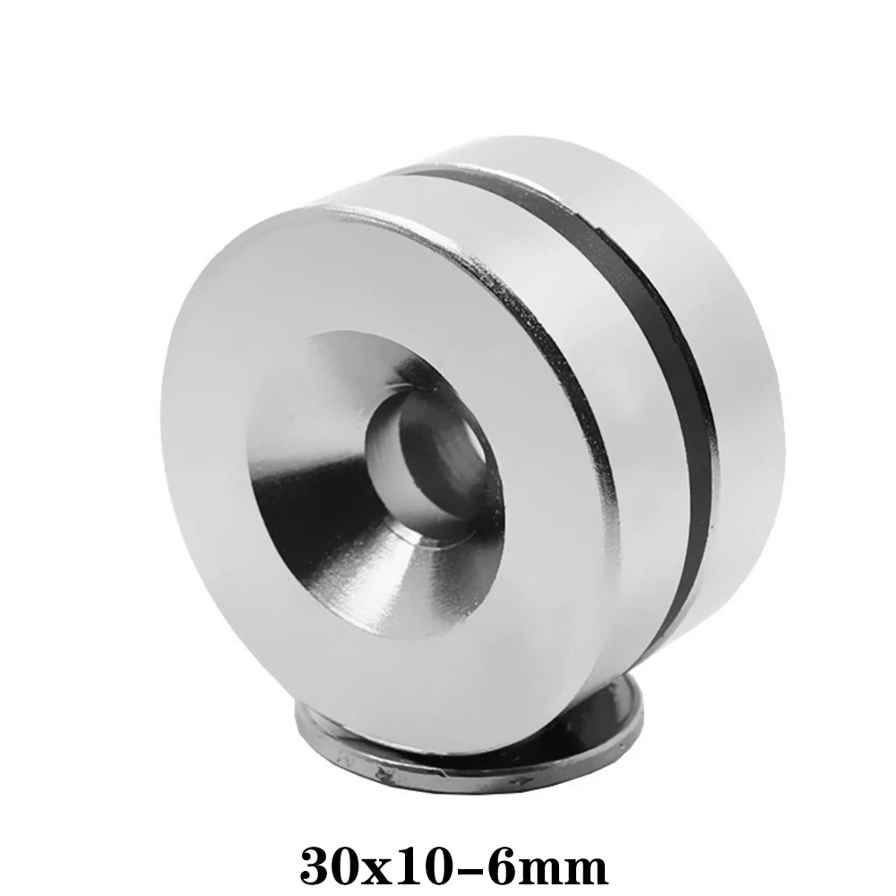 30x10-6 Powerful Magnets 30*10 Hole 6mm Permanent Round Countersunk Neodymium Magnetic Magnet 30X4-5mm 30*3-5 30x5-5 30x8-6 mm