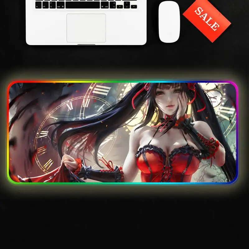 

Large Anime Girl Silicone large/small Pad to Mouse Game RGB Gaming Mouse Pad Gamer Mousepad Large Game Rubber No-slip Mouse Mat