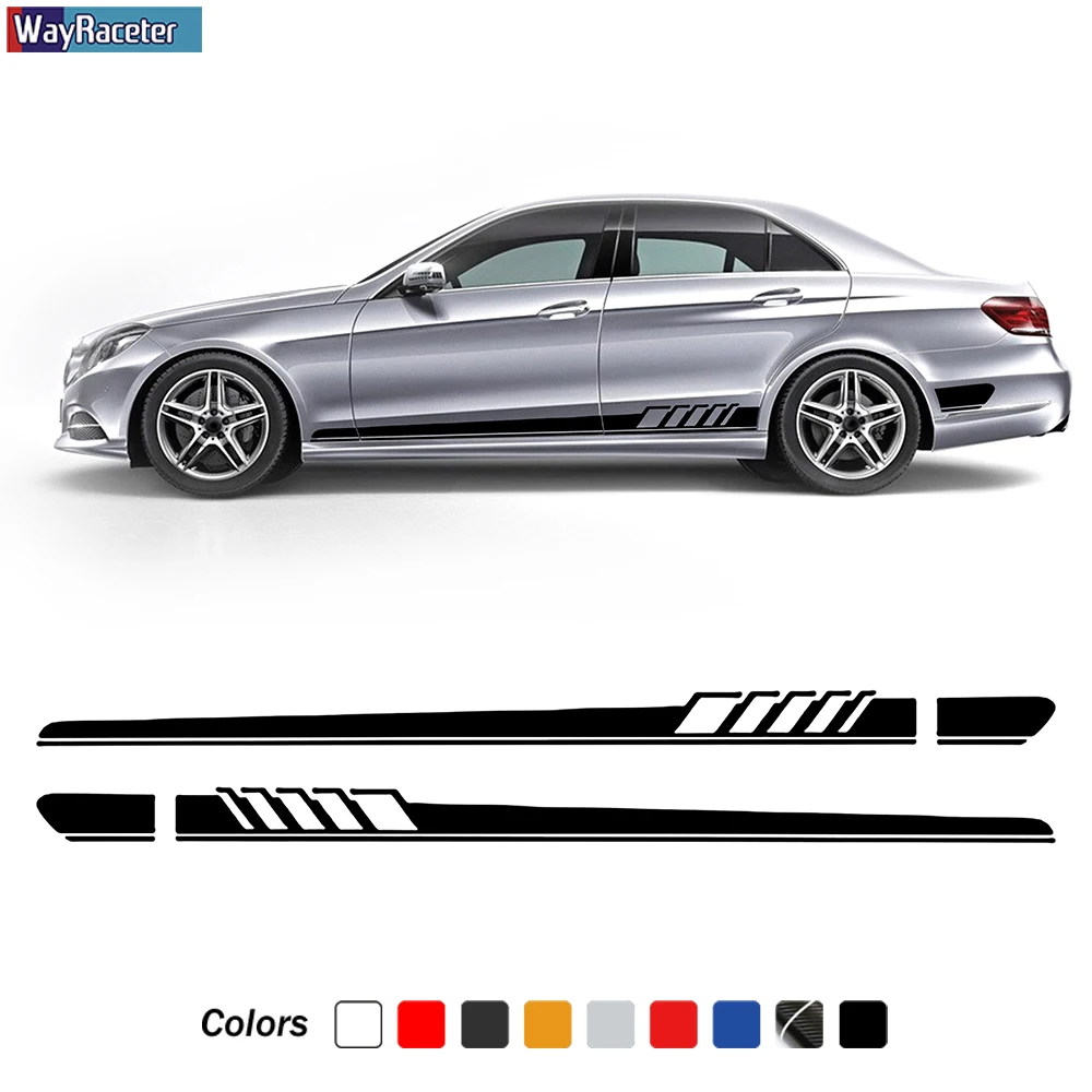 

2 шт. издание 1 Боковая Полосатая юбка наклейка для Mercedes Benz E Class W212 S212 A207 C207 E63 AMG E200 E250 E300 E350 аксессуары
