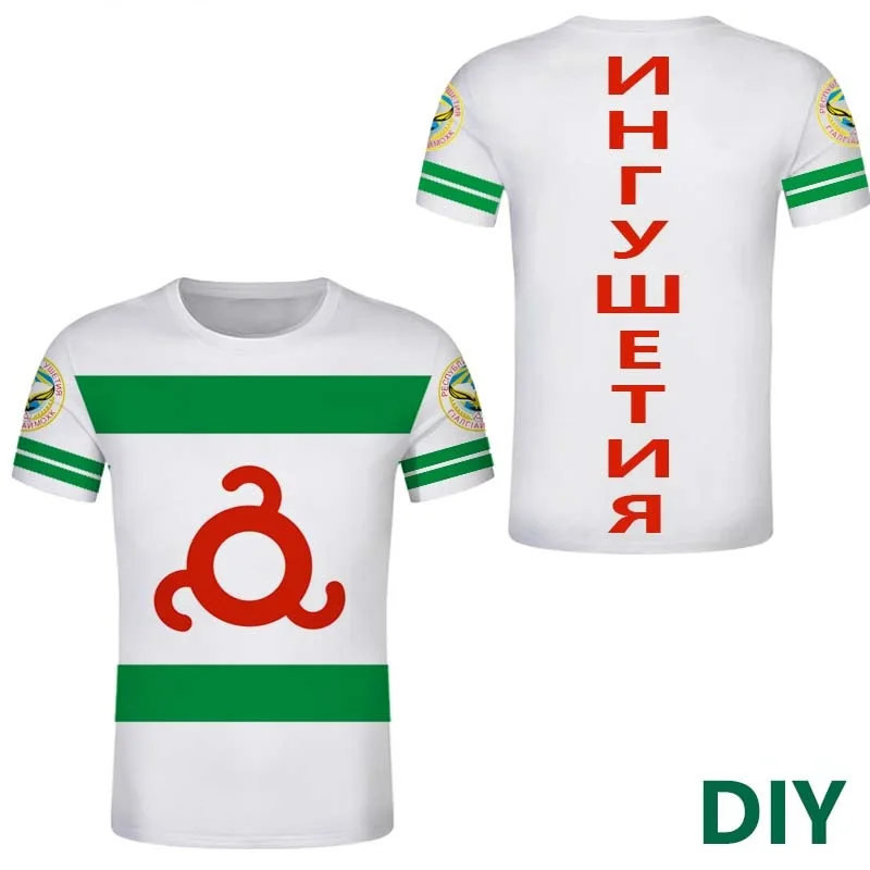 Ingushetia Republic short sleeve custom t shirt Russian print text diy Ingush Independent Federation Ingushetiya clothing