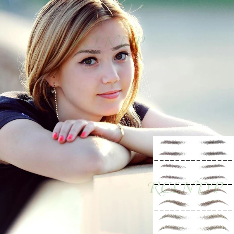 Eyebrow Tattoo Sticker 3D Fake False Eyebrows Long Lasting Super Waterproof Makeup Eye Brow Stickers 4 Styles Cosmetics 03