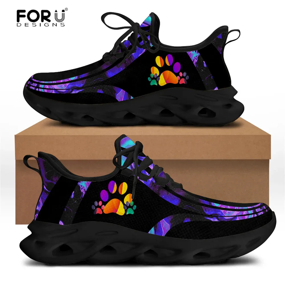 

FORUDESIGNS Funny 3D Dog Paw Printed Summer/Autumn Men Casual Sneakers Flats Wear-resistant Lace Up Men's Walking Zapatos Hombre