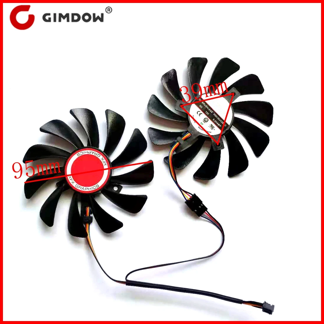 2 FDC10U12S9-C 4pin 95mm per XFX RX580 suo RX580 IceQ RX590 ventola della scheda grafica