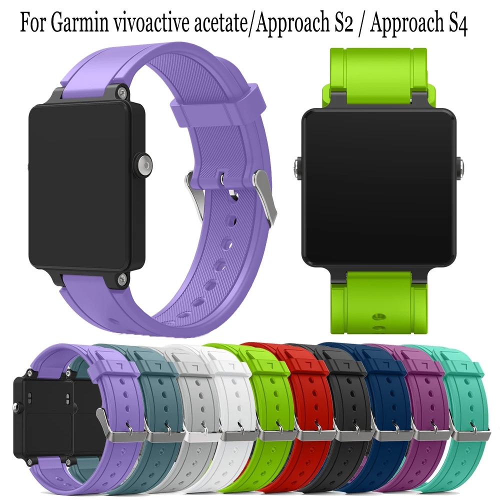 Silicone strap for Garmin vivoactive acetate smartwatch band Replacement bracelet wristband For Garmin Approach S2 / Approach S4