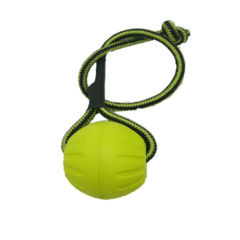 Training Pet Toy Dog Ball Bite Resistant EVA Foam Rubber Water Buoy Air Throwing Wearing Rope Elastic Ball