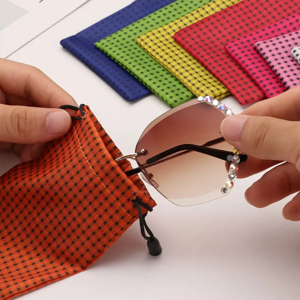 1Pc Printed Glasses Cloth Bag Dustproof Waterproof Sunglasses Pouches Durable Soft Cloth Dust Pouch Optical Glasses Carry Bag