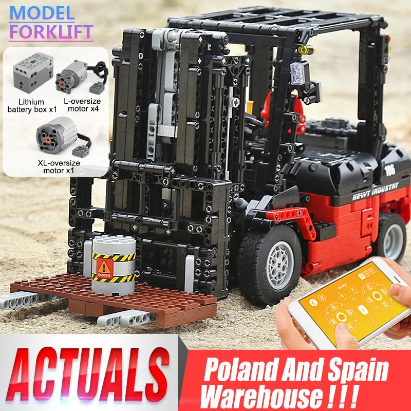 Mould King 13106 Motor Car Compatible 3681 Motor Forklift Mk II Set Assembly Kits Toy Christmas Gift Building Blocks Bricks