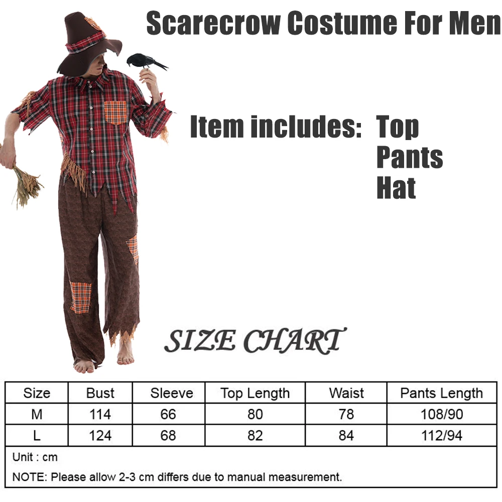 Eraspooky männer Scarecrow Cosplay Stroh Mann Halloween Kostüm Für Erwachsene Weihnachten Party Bühne Phantasie Kleid