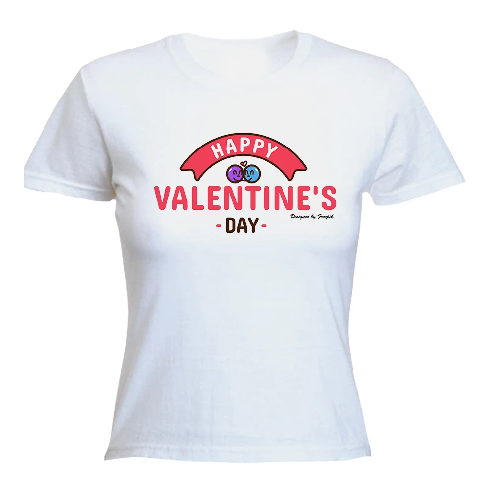 MERCHANDMANIA T shirt women happy Valentine's Day slim female polyester tecnica short sleeve personalized