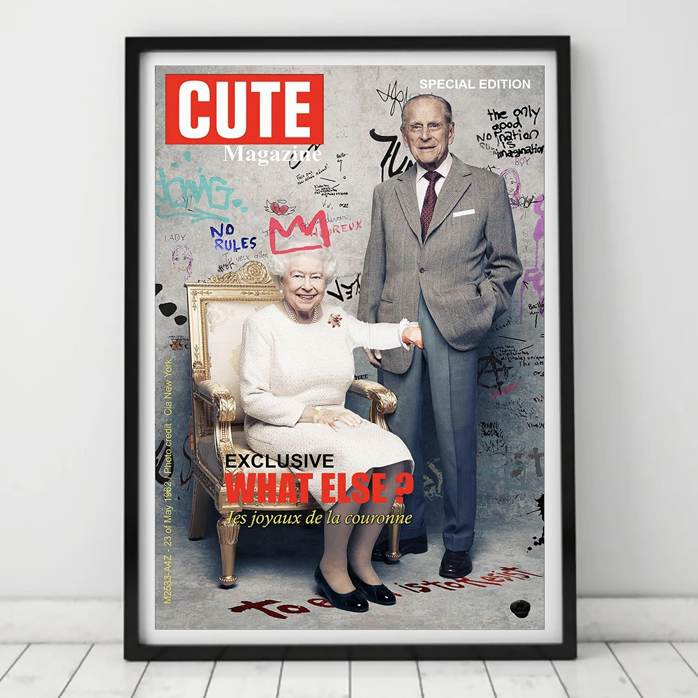 Spoof Queen's Magazine Art Canvas Paintings Posters and Prints Wall art picture for Living Room Decor Cuadros (No Frame)