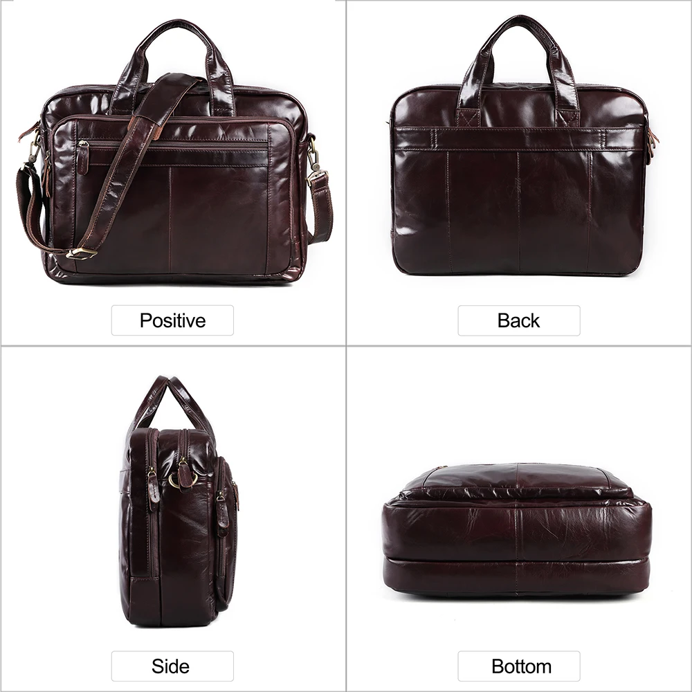 JOYIR Men Briefcases Genuine Leather Business Bag Leather 15.6