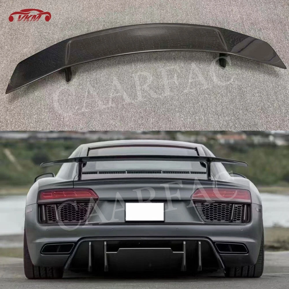 

Dry Carbon Fiber / FRP Unpainted Rear Trunk Lip Spoiler GT Wings for Audi R8 V8 V10 2017-2020 Boot Racing Spoiler Car Styling