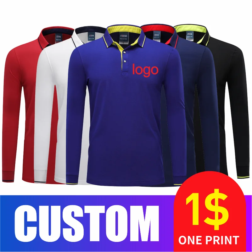 

COCT 2021 New Casual Polo Shirt Long Individual Group Customized Embroidered Polo Shirt Long Sleeve