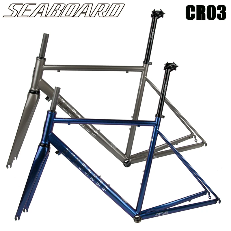 

Seaboard CR03 Road bicycle Steel Frame 4130 Seamless Heat Treated Chromium Molybdenum Steel Pipe Frame Carbon Fiber Front Fork