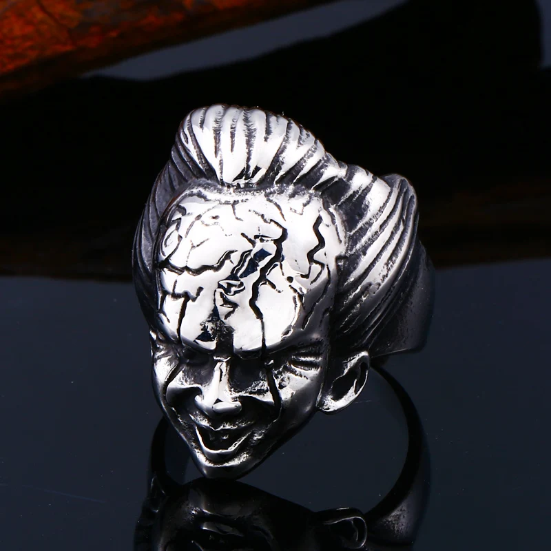 BEIER Punk Rock ring 316L stainless steel Cool Unique Design Movie Jack Face Funny Jewelry for man BR8-696