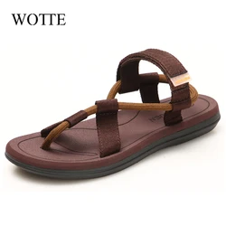 Flip Flops Slip On Flats Slippers Slides Sandals Men Sandalias Hombre Gladiator Casual Sandals Rope Male Summer Roman Beach Shoe