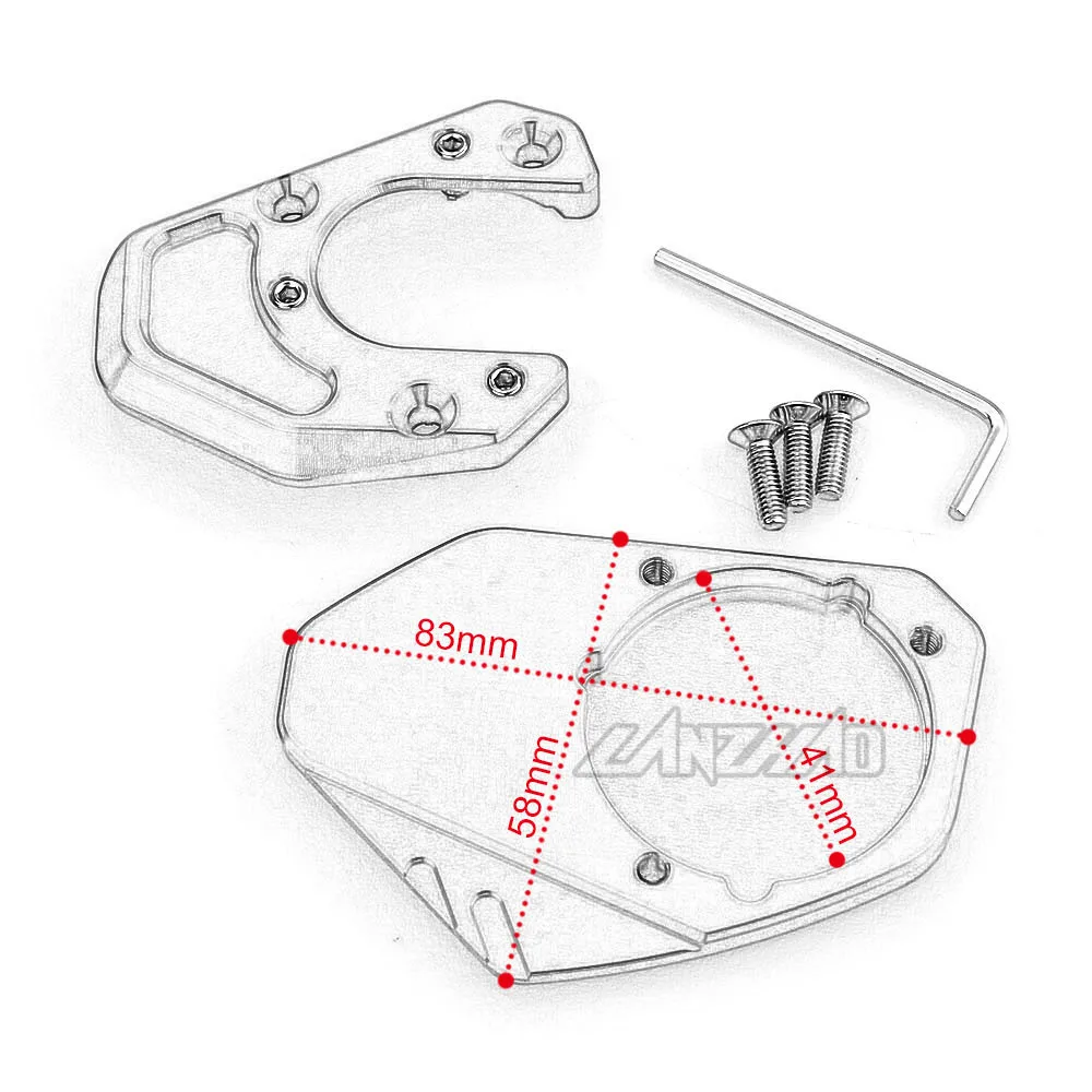 CNC Aluminum Motorcycle Side Stand Enlarger Kickstand Enlarge Plate Pad Accessories for KTM Duke 125 200 390 690 SMC