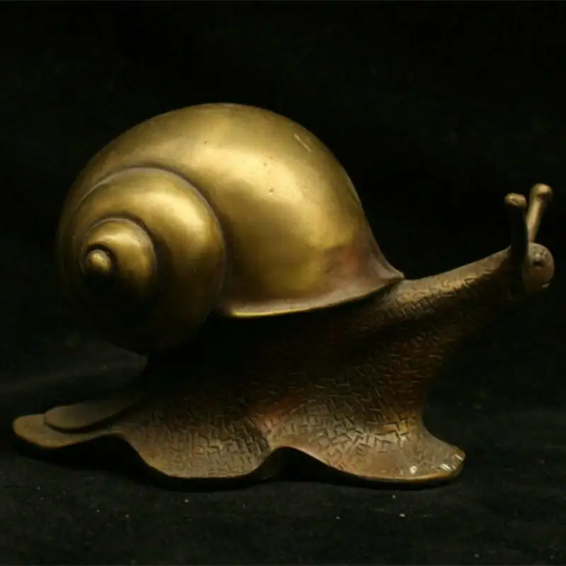 

China Chinese Folk Fengshui Brass Copper Lucky Animal Snails Statue Sculpture Collection Ornaments Statues for Decoration