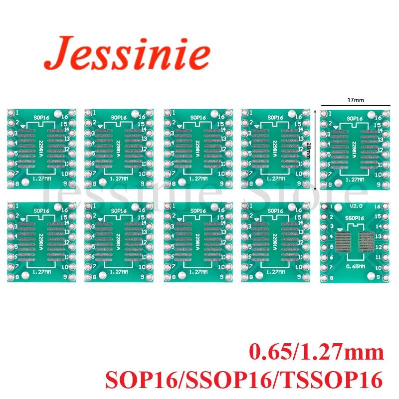 10pcs SOP16 SSOP16 TSSOP16 Wide Adapter Board Converter Plate Patch To DIP16 DIP Pin 0.65mm 1.27mm Pitch IC Test Transfer Board