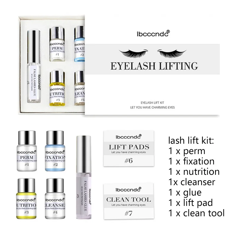 Pro Eye Lash & Brow Lift Perming Eyelash Lift Extension Kit Curling Eye lash Perming Lotion for Home Use Salon Brow Lamination