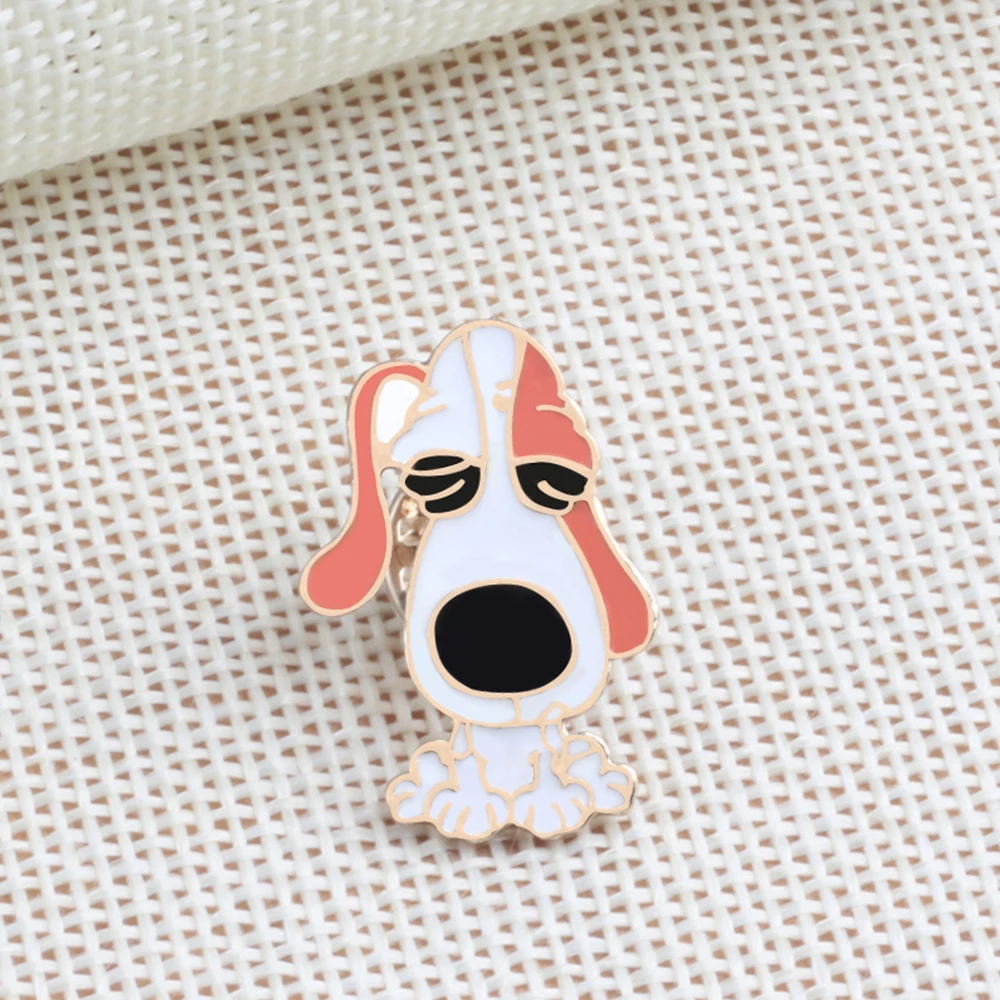 Pet Dog Love Bones Pins Brooches Women Cute Puppy Metal Enamel Pin Cartoon Animal Icon Badges Bag Jewelry Gift For Kids Friends