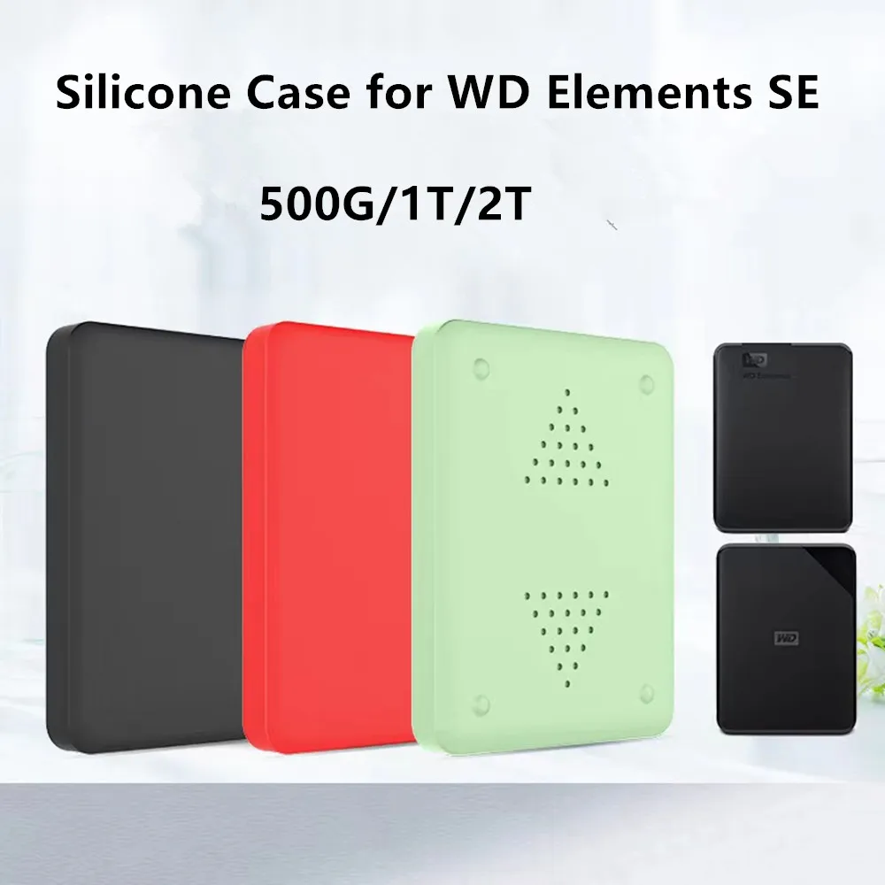 2023 Soft Silicone Cover Protect Sleeve Skin PSSD Case for WD Elements/SE Hard Drive 500G/1T/2T