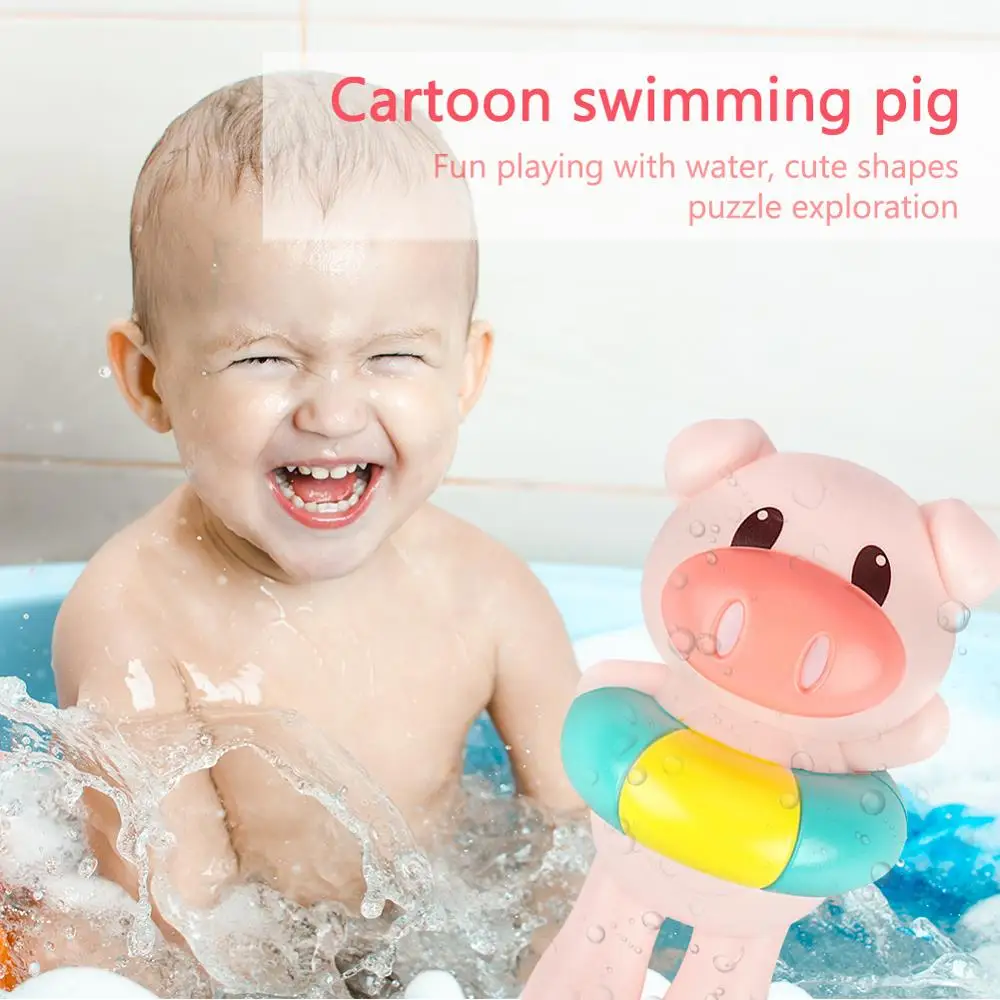 Baby Cute Bathing Toys Swimming Cartoon Pig Bathroom Sprinkling Bathtub Shower Swimming Kids Toys  Animals Shower Water Toys