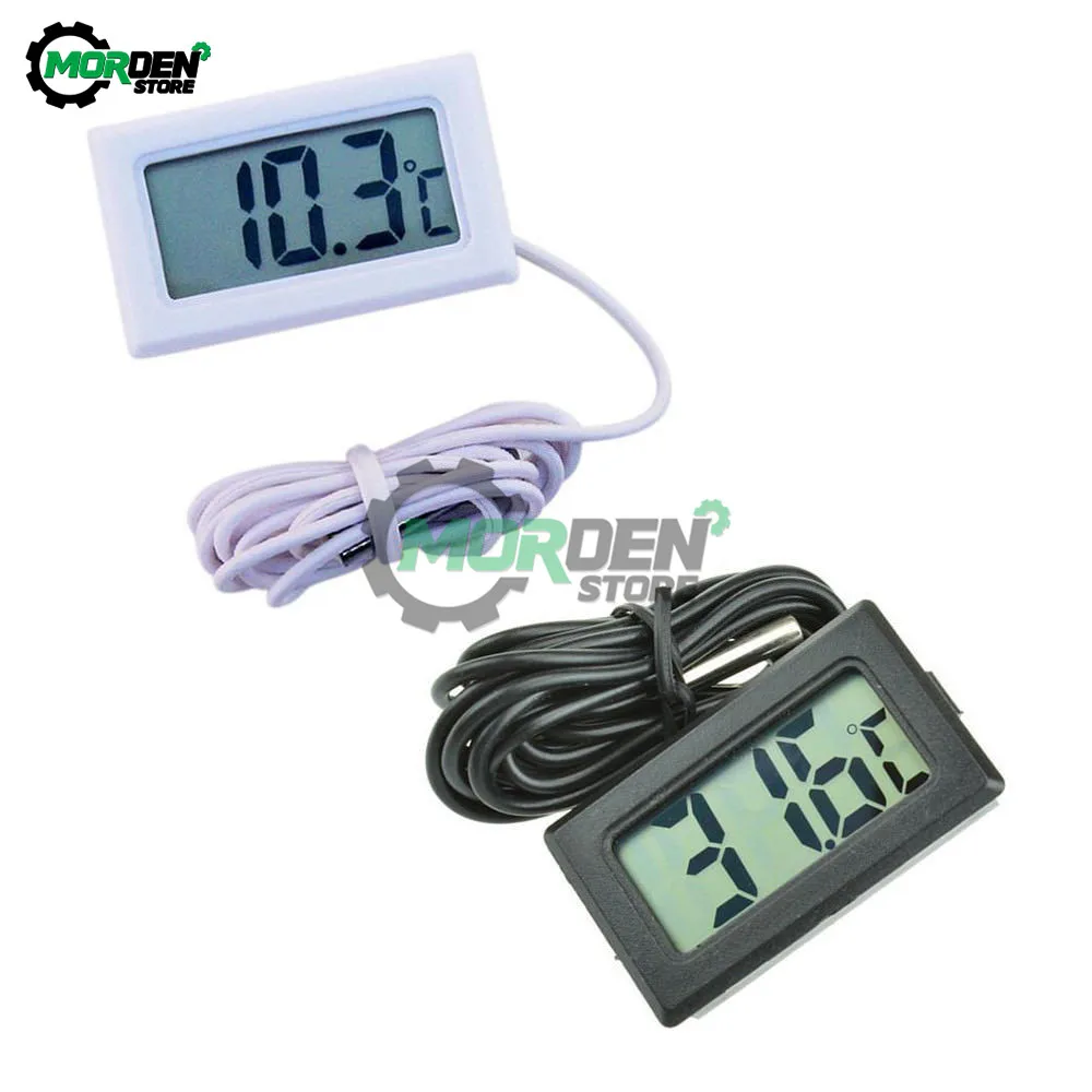 Schwarz/Weiß 1m LCD Digital Thermometer Auto Kühlschrank Mit Gefrierfach Aquarium Temperatur Detektor Monitor Tester Sensor Sonde